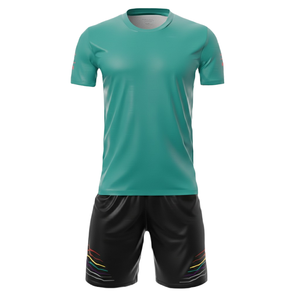 Conjunto de Entrenamiento de Fútbol Juvenil Sublimado, 100% Poliéster, Malla con Corte Automatizado, Diseño Degradado, Cuello Redondo, Camiseta y Pantalones Cortos de Fútbol - Product Image 6