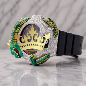 Custom Brand Dragon-Inspired Digital Watch, Black Silicone Band, Statement Jewelry Timepiece - Product Image 2