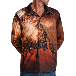 เสื้อโปโลตกปลาแขนยาวปักโลโก้ตามสั่งสำหรับผู้ชาย ผ้าโพลีเอสเตอร์ 100% เสื้อเจอร์ซีย์เปล่าสำหรับใส่กลางแจ้ง - Product Image 6
