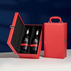 Caja de Presentación de Vino de Cuero para 2 Botellas, Venta al Por Mayor de Fábrica, Caja de Regalo para Vino, Empaquetado y Personalización - Product Image 6