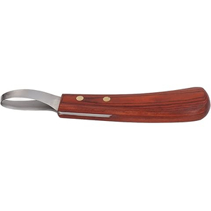 Couteau à double tranchant pour sabots avec manche en bois, outil de fermeur antidérapant, couteau ovale pour l'élagage et l'entretien des sabots de chevaux - Product Image 6