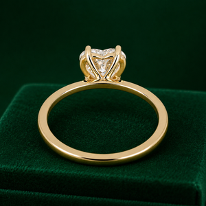 Anillo de Compromiso de Diamantes Solitarios con Corte Corazón Vintage de Lujo, Plata, Certificado IGI, Anillo de Promesa Nupcial Clásico, Joyería Fina - Product Image 3