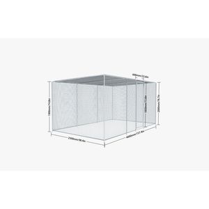 Recinto per Pollaio 13x8x6.5FT con Rete Verde, Gabbia per Animali da Giardino - Product Image 2