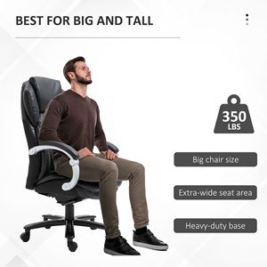 Sedia da Ufficio Direzionale Grande e Alta - Schienale Alto Regolabile con Imbottitura Spessa Nera - Base in Nylon Certificata BIFMA - Product Image 6