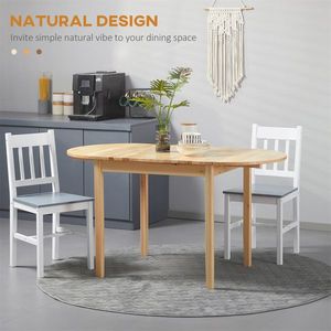 Table à manger pliante en bois stable et durable de 55 pouces, assemblée, petite taille, extensible, meubles de salle à manger - Product Image 5