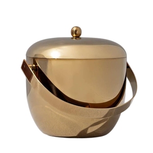 Vintage Style Metal Oval Storage <b>Bin</b> Rustic Gold Hammered Basket Tub Container with Side Handles For Bar Accessories - Product Image 6