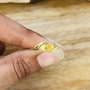 Anillo de Ojo Turco de Diseño Elegante, Anillos Bohemios de Latón para Mujer, Chapado en Oro de 18k, Anillo Minimalista de Protección Delicado para Venta al por Mayor/OEM/ODM - Product Image 2