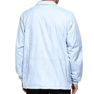 2026 Men's <b>Light</b> Blue Windproof <b>Jacket</b> Regular Fit Turn-down Collar Casual Wear Polyester Material Coach <b>Jacket</b> For Online Sale - Product Image 3