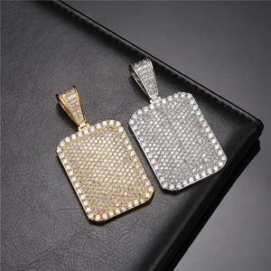 Pendentif de luxe en argent sterling 925 plaqué or 6.8cm de long 3.5cm de large 60cm chaîne bijoux lourds OEM ODM personnalisé en gros - Product Image 2