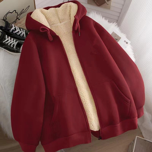 Women Men Full Zip <b>Hoodie</b> <b>Sherpa</b> <b>Lined</b> Fleece Pullover Casual Winter Warm Jacket Winter Warm Thick <b>Sherpa</b> <b>Lined</b> Full-Zip <b>Hoodie</b> - Product Image 4