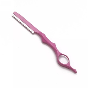 Rasoir professionnel à lame simple en acier inoxydable, manche long en plastique, pour barbier, droitier, non jetable - Product Image 3