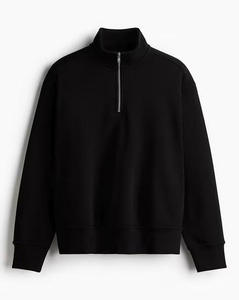 Sweat-shirt à col zippé pour homme, 100% coton molletonné, avec appliqué, col montant, doux, chaud, manches longues, décontracté, hiver, éco-responsable - Product Image 4