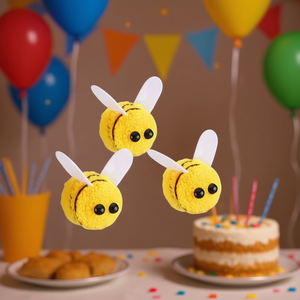 Decorazioni per feste a tema ape ILAN, set da 3 pezzi 2x2,5 cm per cappelli festivi - Product Image 3