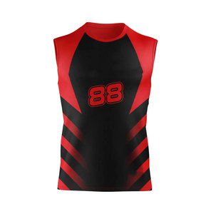 Conjunto de Singlet de Lucha Libre sin Mangas para Hombre Ladika, Negro y Rojo, Uniforme Ajustado que Absorbe la Humedad, para Todas las Estaciones, Estampado Sublimado para Adultos - Product Image 2