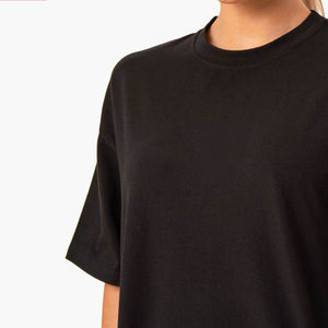 Camiseta de Verano para Mujer, Personalizada, de Manga Corta, Algodón, Color Sólido, Cuello Redondo, Secado Rápido, Corte Ajustado, Logotipo Personalizado, Alta Calidad - Product Image 2