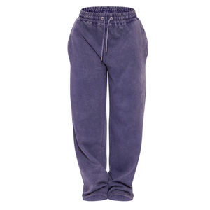 2026 Pantalon de jogging décontracté pour femme, délavé à l'acide, technique, uni, taille basse, avec cordon de serrage, coupe large et ample, style streetwear - Product Image 6