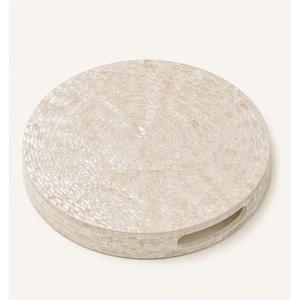 Bandeja Redonda de Lujo al por Mayor con Incrustaciones de Madreperla y Mosaico Floral Azul, Plato para Servir, Decoración Personalizada para Mesa de Centro OEM - Product Image 3