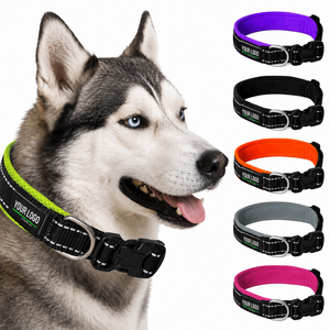 Premium Soft Padded Dog <b>Collar</b> OEM ODM Custom Logo Adjustable Reflective Pet <b>Collar</b> Direct Manufacturer - Product Image 1