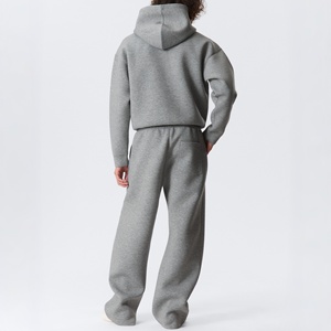 Custom Luxury Branded <b>Men</b> <b>Pullover</b> Hoodie Set High Quality 100% Cotton Sweatshirt Set Collar Oversized Tracksuits Streetwear - Product Image 5