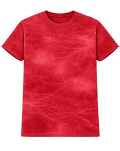 Camiseta Roja Brillante con Efecto Teñido para Hombre, Cuello Redondo, Manga Corta, Algodón, Estilo Casual Urbano, Lavado Vintage, Personalizada, OEM, Proveedor Mayorista de Camisetas - Product Image 1