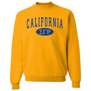 เสื้อสเวตเชิ้ต Sigma Gamma Rho สีทองสำหรับผู้หญิง ลายกรีก ออกแบบด้วยตัวอักษรและกราฟิกของชมรม พร้อมปักชื่อชมรมแบบกำหนดเอง - Product Image 2