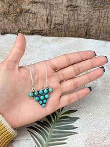 Handmade Kingman Turquoise <b>Necklace</b> Sterling Silver Southwestern Boho <b>Statement</b> Jewelry Artisan Gift for Her - Product Image 4