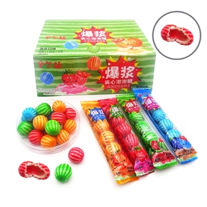 Groothandel Taaie Kauwgompil-Vormige Watermeloenvormige Jam Gevulde Kauwgom Doos Turkse Mexicaanse Snoep Gevulde Kauwgom - Product Image 1