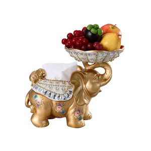 Cestino di frutta elefante oro e bianco con scatola di tessuto in resina vassoio Snack per la decorazione della casa - Product Image 6