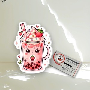 Cute Strawberry Bubble Tea Acrylic Lash Custom Logo Color Diamond <b>Square</b> Flower Oval Circle Rectangle Beauty <b>Tool</b> - Product Image 6