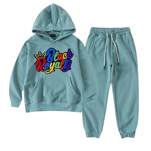 CUSTOM LOGO CHENILLE EMBROIDERY SWEATSUIT COTTON <b>FLEECE</b> - Product Image 1