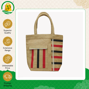 Bolsa de Compras Reutilizable Ecológica de Alta Calidad, Bolsa de Regalo de Yute con Patrón de Letras, Asa de Cinta de Algodón - Product Image 4