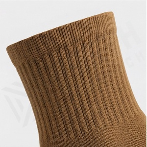 Crew <b>Socks</b> Solid <b>Brown</b> Knitted Breathable Polyester Spandex Running Athletic <b>Socks</b> for Adults Autumn Season - Product Image 4