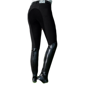 Pantalones de equitación elásticos de silicona antideslizantes de cintura media para mujer, leggings casuales delgados de moda para uso diario con botón DIY - Product Image 5