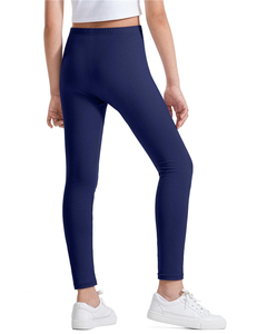 Children's School Uniform Pants Kids <b>Navy</b> Blue Cotton Spandex Custom Logo <b>Leggings</b> For <b>Girls</b> - Product Image 2