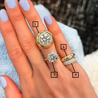 Bague Dôme Minimaliste en Argent Sterling avec Moissanite Taille Brillant Micro-Pavé, Sertie à Double Griffes, Modèle Halo Candy Button