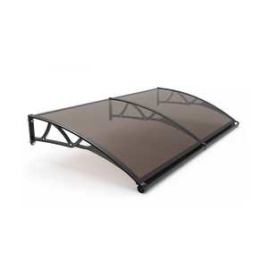Auvent de porte et de fenêtre en polycarbonate avec drainage amélioré et supports en alliage d'aluminium - Product Image 1