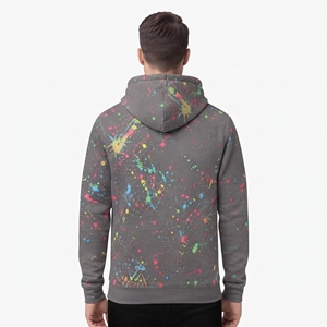 Men's Full Print Sublimation <b>Hoodie</b> Breathable Polyester Cotton Sweatshirt Sportswear with Pockets for Gym <b>Running</b> Training - Product Image 2