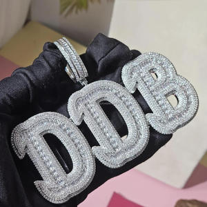 Collar con Nombre Personalizado de Diamante Moissanite de Lujo, Colgante Hip Hop, Regalo de Joyería - Product Image 1