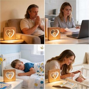 Lámpara Nocturna LED Acrílica 3D, Luz Blanca Cálida, USB, Tablero de Mensajes DIY con Bolígrafo para Dormitorio - Product Image 6
