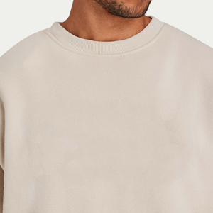 Sudadera de Cuello Redondo Extra Grande para Hombre, Color Sólido, Felpa de Algodón, Estilo Casual para Otoño - Product Image 6