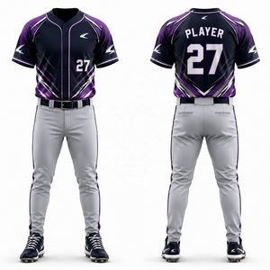 Uniforme de Béisbol Personalizado con Sublimación Completa, 100% Poliéster, Servicio OEM, Ropa de Softbol para Adultos, Manga Corta, Logotipo Frontal - Product Image 3