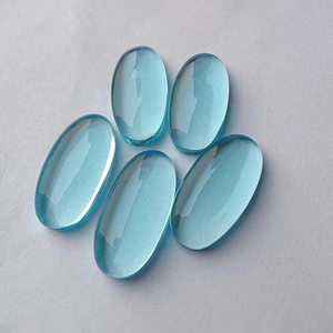 Cuarzo Azul Genuino Cabujón Ovalado Grande, Piedra Suelta Calibrada de Fondo Plano para Fabricación de Joyas, Todo Disponible - Product Image 4
