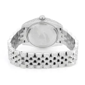 unique <b>Men's</b> Iced Out Moissanite Round Cut Diamond <b>Watch</b> White Gold in <b>Smart</b> Dote Dial Luxury Hip Hop Custom <b>Watch</b> - Product Image 3
