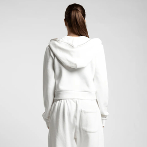 High Quality Women's Cropped Full Zip Woven <b>Hoodie</b> with Badge & Sequined Comfortable and Stylish for Casual Wear and <b>Workouts</b> - Product Image 3