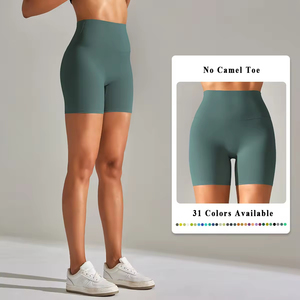 Customized Logo Women's Gym <b>Running</b> Yoga Shorts-Spandex/Polyester Memory Fabric High Eco-Friendly Moisture Wicking Breathable - Product Image 2