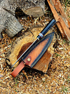 Couteau à viande forgé de haute qualité, lame en acier Damas cuivré, couteau à trancher Viking avec manche en résine pour cuisine extérieure - Product Image 3