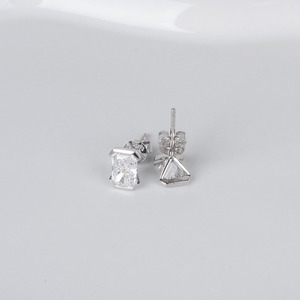 14K White Gold Radiant Lab Grown Diamond Stud <b>Earrings</b> 1.60ct F Color Classic Diamond Studs Elegant Fine Jewelry - Product Image 2