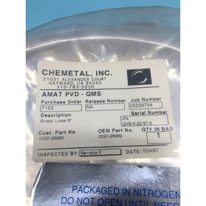 AMAT 0020-28989 PVD SHIELD LOWER 8" 101 G2 - Equipo y Piezas de Semiconductores de Confianza de la Marca Global Legacy - Product Image 1