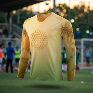 Camiseta de Portero de Fútbol de Manga Larga con Estampado por Transferencia de Calor de Alta Calidad para Hombre, Camisetas de Entrenamiento para Adultos, 100% Poliéster - Product Image 1