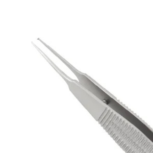 Pinzas de Sutura Manuales 1x2 Dientes 0.12 mm Mango Ancho 11.5 cm Microcirugía Oftálmica Acero Inoxidable Quirúrgicas de Precisión - Product Image 3